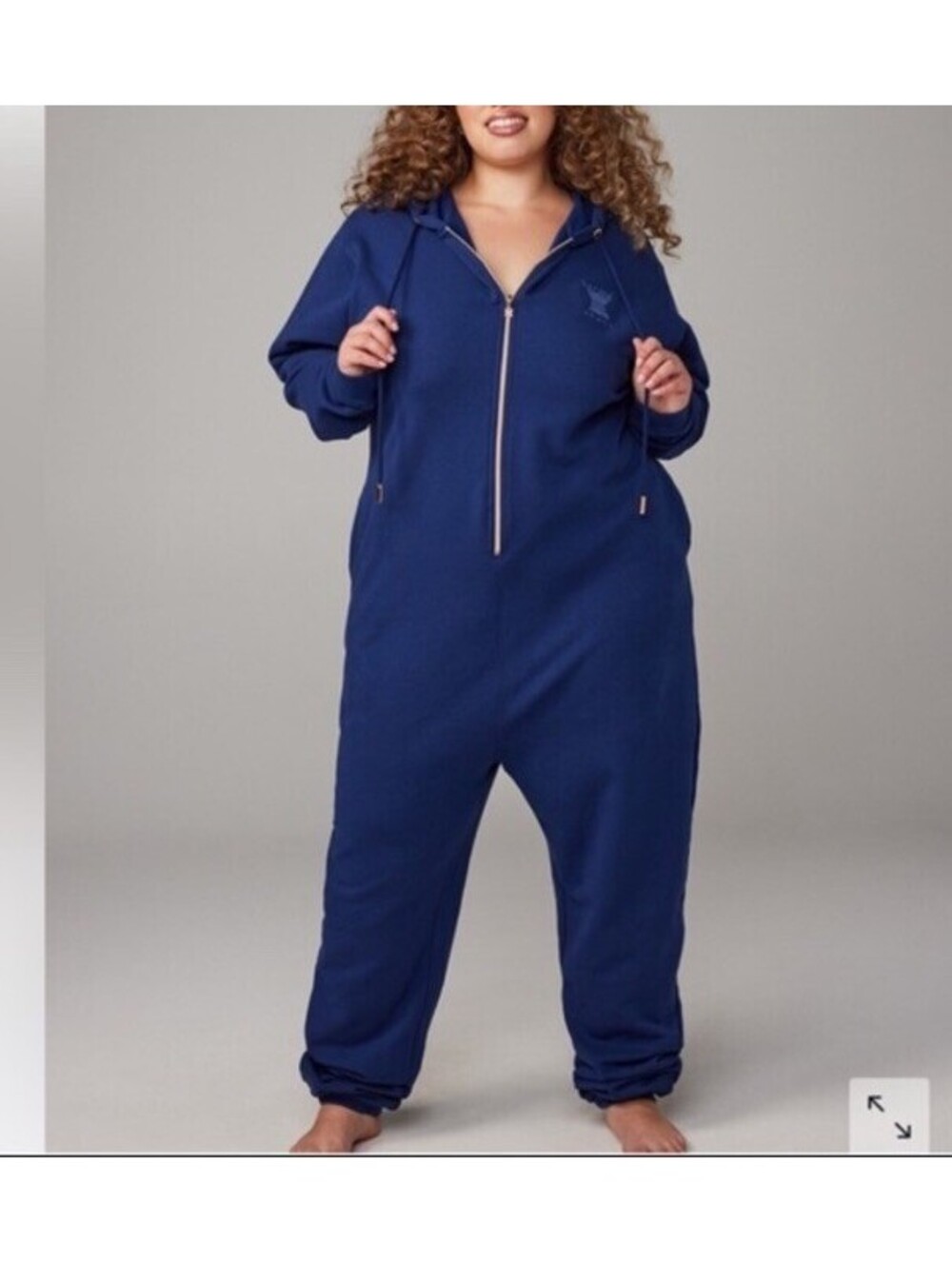 Savage X Fenty Hooded Zip One Piece Blue Cotton Jumpsuit Size 20-22 $98